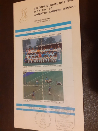 Lote 2 Sobres Primer Día Argentina. Argentina Campeon 1986
