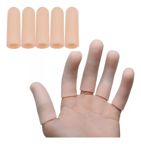 Protectores Para Dedo Silicona Resistente Elástico Set 5pz F Color Beige