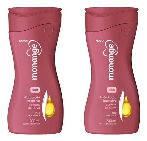Hidratante Monange Hidratante corporal monange 200ml extrato de oliva-kit c/2un en corporal 200mL
