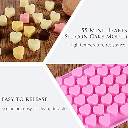 Moldes De Silicona Con Forma De Corazón, 2 Unidades, 55 Cavi