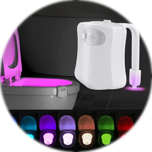 Imagen 3 de 10 de Luz Led Inodoro Para Baño Con Sensor Movimiento En 8 Colores
