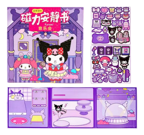Juego Magnético Sanrio Libro Imanes Kuromi Kitty Cinnamorol