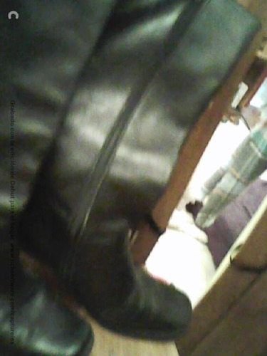 Botas Negras Taco Alto Cuero N°37