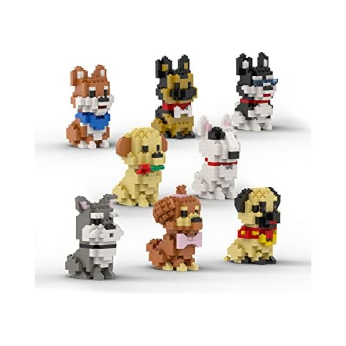 Set De 8 Perros Miniatura Micro Mini Blocks, 1616 Pieza...