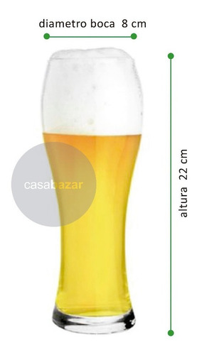 Imagen 2 de 6 de Vaso Vidrio Cerveza Joinville 680 Ml Nadir X 6 Un Bar