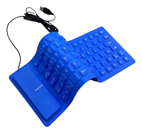 Teclado Pc Alambrico Usb Goma Flexible Impermeable Rjk-726