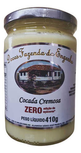 Doce de cocada mineira diet artesanal zero açúcar coco Cocada diet Mineira sem TACC em pote de vidro 410 g