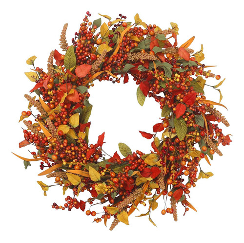 Corona De Otoño Con Hojas, Corona De , Corona De Bayas 35cm
