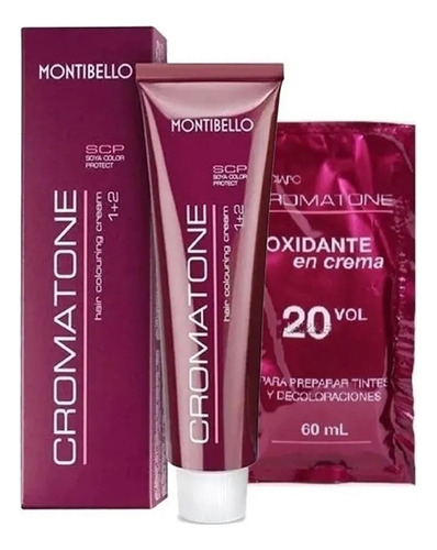 Tintura Permanent Cromatone 60g Con Agua Oxig En Crema Vol20 Tono 6.57