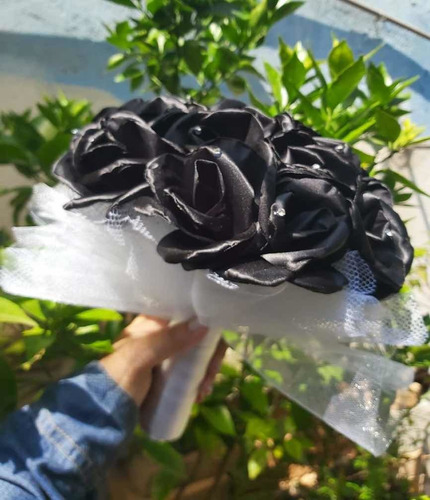 1 Buque De Noiva Preto / Casamento / Tecido | MercadoLivre