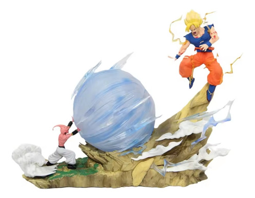 Figura Estatua Dragon Ball Z Goku Vs Majin Buu Con Luz 21cm