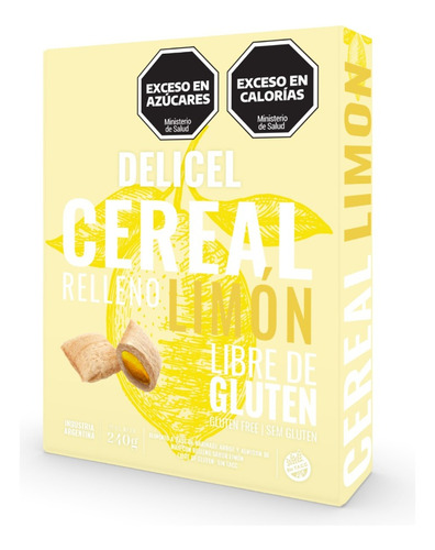 Cereal Relleno Sabor Limón Sin Tacc Delicel X 240 Grs.