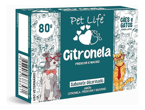 Sabonete Em Barra Citronela Para Pet 80g Pet Life