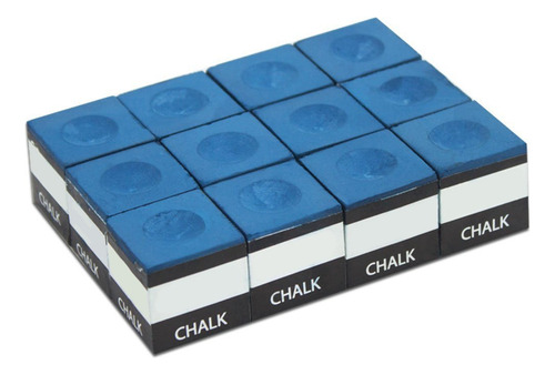 Tizas Billar Tiza Talco Taco Azul Chalk Triangle 12 Piezas