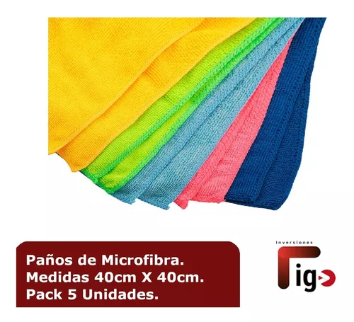 Paño microfibra 40 x 40 (5 Unidades)