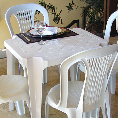 Kit 4 Cadeira Bistro Salão Buffet Confraternização Quintal Cor Branco Lisa
