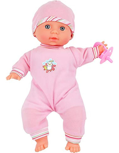 Click N 'play Baby Girl Doll 12? Con Traje Rosa Removible Y 