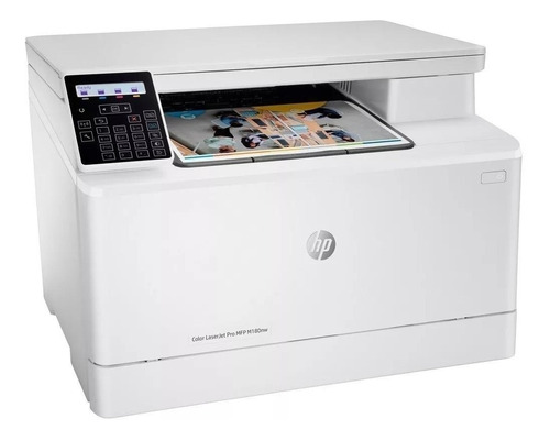Impressora a cor multifuncional HP LaserJet Pro M180NW com wifi 110V branca