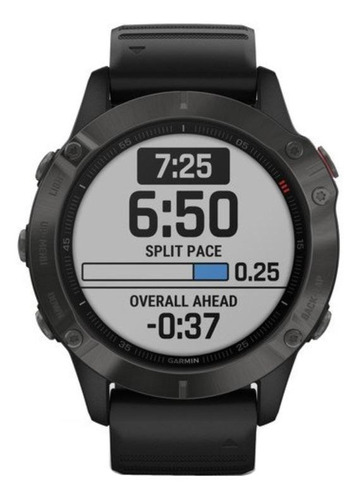 Smartwatch Garmin Zafiro Fenix 6S 1.2" caja 42mm de  polímero reforzado  black y carbon gray, malla  black de  silicona y bisel  carbon gray de  dlc