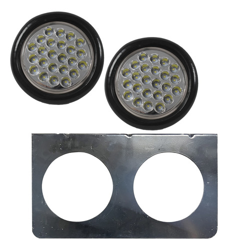 Luz 24 Led Trasera Camion + Soporte Farol Universal 4 PuLG