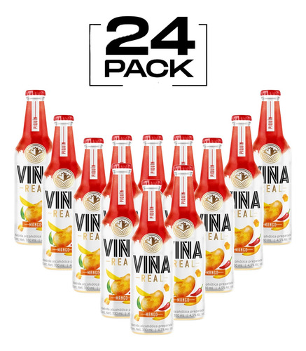 Pack De 24 Bebida Preparada Viña Real Mango Piquín 330 Ml