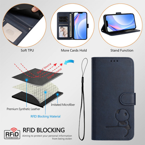 Funda Para Teléfono Inteligente Honor X9 X9a X9b X9c, Ranura Para Tarjetas Panda, Funda Tipo Cartera