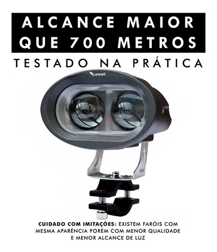 Imagem 7 de 7 de Par Farol Auxiliar Milha Universal Led U9 Moto Sf Bmw F700
