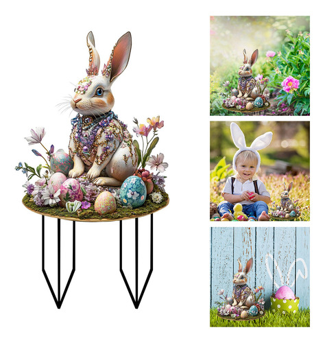 Huevos Y Conejos De Colores De Pascua En V Insertados En El