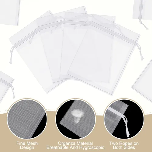 Woanger 1000 Bolsas De Organza Blanca De 3 X 4 Pulgadas Con