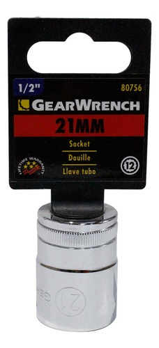 Dado Métrico 12 Puntas Gearwrench 1/2 PLG X 21 Mm 80756