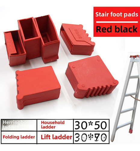 Par De Fundas Cuadradas Para Escaleras, 25 X 63, Color Rojo,