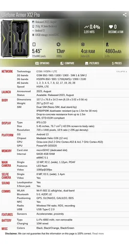Ulefone Armor X12 Pro 4gb + 4gb = 8gb 64gb Dual Sim Duos