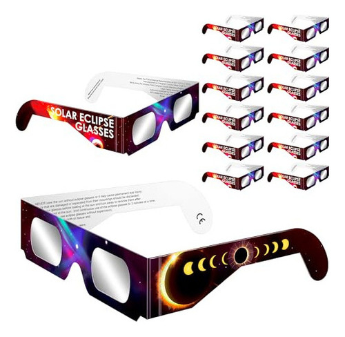 Gafas Para Eclipse Solar (paquete De 12): Certificación Ce 