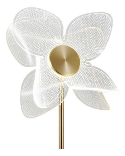 Abajur Moderno Dourado Flowers 3 Cores De Luz 5w Bivolt