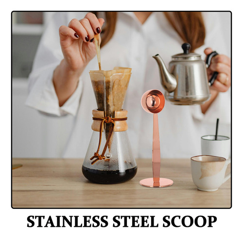 Coffee Scoops Tamper: 1 Cucharada De Acero Inoxidable -