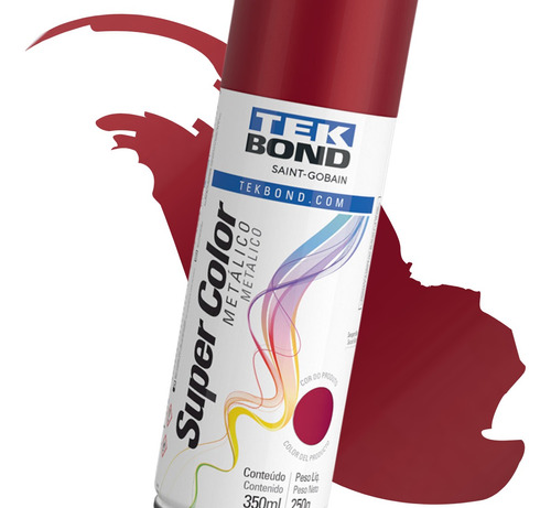 Pintura en aerosol Tekbond Red Super Color Metallic 350 ml