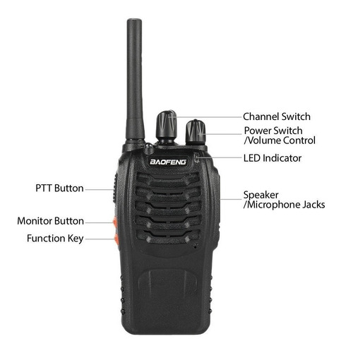 Imagen 4 de 5 de Set De 4 Radios Baofeng Bf-888s Walkie Talkie Inmediato