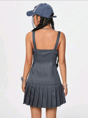 Vestido Icon Importado Rayado Tendencia Officecore Y2k Shein