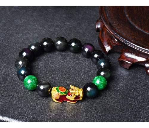 Feng Shui - Pulsera De Obsidiana Negra Pi Xiu - Cai Cai