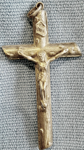 Dije Plata 65 Mm X 40 Mm Cruz Crucifijo Jesús Jesucristo 