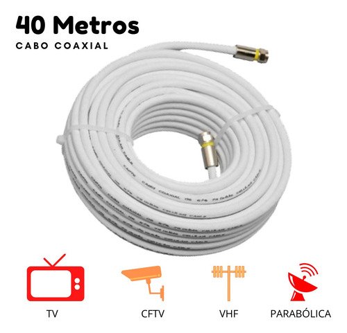 Imagem 3 de 6 de Cabo De Tv Digital Sky Parabolica Oi Net 40 Metros Pronto
