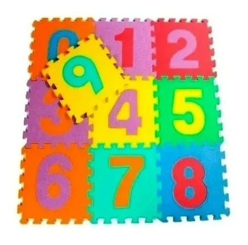 Alfombra Goma Eva Set 10 Numeros 30x30 Bebes 