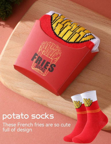 Medias Calcetines Divertidas Papas Fritas Regalo Importado