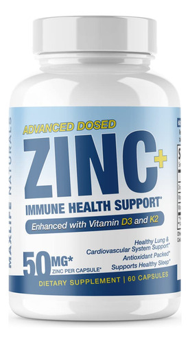 Picolinato De Zinc 50 Mg Con Vitamina K2 Mk-7 + Vitamina D3