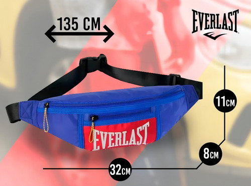 Riñonera Impermeable Acolchada Resistente Ajustable Everlast Color Azul