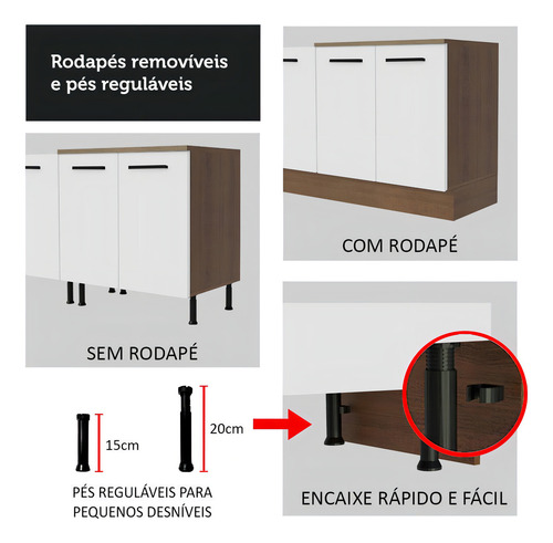 Cocina Integral Completa Modular Madesa Agata 180cm Color Rustic/Blanco 09