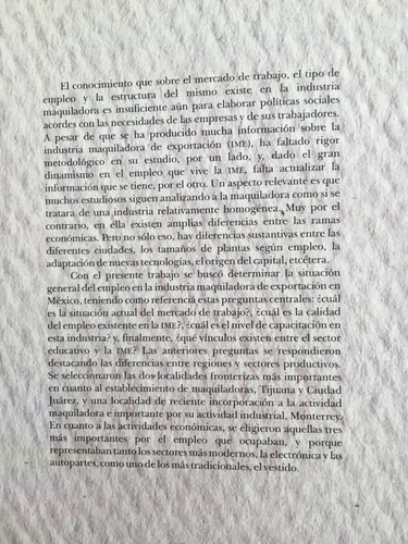 Mercados De Trabajo En La Industria Maquiladora. (Usado)