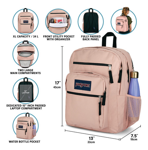 Mochila Para Portátil Jansport, 2 Compartimentos, 15 Pulgada