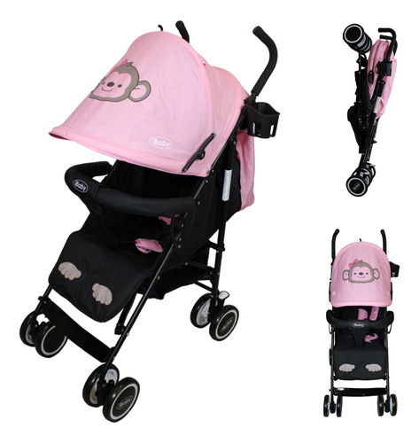 Carriola De Bastón Plegable Para Bebé Ibaby Changuito - Rosa