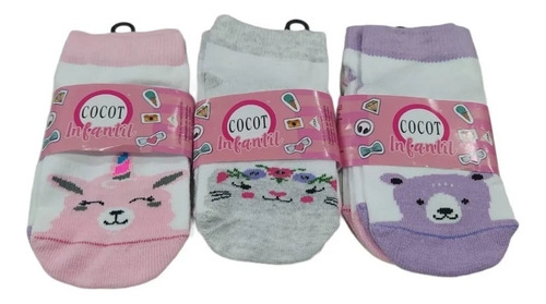 Imagen 4 de 7 de Pack X3 Medias Invisibles Soquetes Infantil Cocot 3647.3